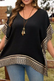 Printed Round Neck Bat Short Sleeved Shirt