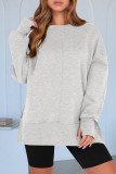 Solid Color Loose Sports Long Sleeved Sweatshirt