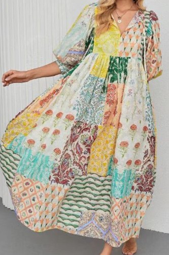 Bohemian Lantern Long Sleeved Dress