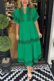 Retro Printed Loose Short Sleeved Dress