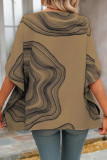 Retro Printed Round Neck Bat Short Sleeved Shirt