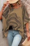 Retro Printed Round Neck Bat Short Sleeved Shirt