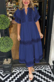 Retro Printed Loose Short Sleeved Dress