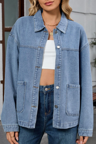 Retro Loose Denim Long Sleeved Jacket