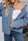 Retro Loose Denim Long Sleeved Jacket