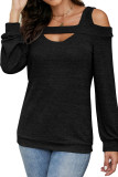 Round Neck Solid Color Long Sleeved Loose T-Shirt