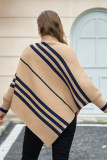 Striped Bat Long Sleeve Knitted Cape Shawl