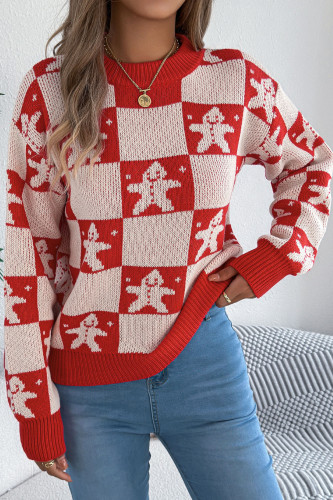 Christmas Snowman Printed Long Sleeved Sweater