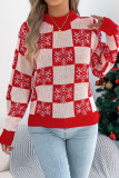 Christmas Tree Printed Lantern Long Sleeved Sweater