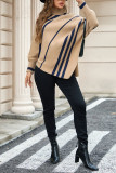 Striped Bat Long Sleeve Knitted Cape Shawl