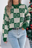 Christmas Tree Printed Lantern Long Sleeved Sweater