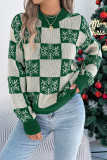 Christmas Tree Printed Lantern Long Sleeved Sweater