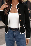 Solid Color Long Sleeved Button Cardigan Jacket