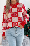 Christmas Tree Printed Lantern Long Sleeved Sweater