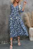 Bohemian V-Neck Printed Beach Dress