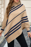 Striped Bat Long Sleeve Knitted Cape Shawl