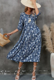 Bohemian V-Neck Printed Beach Dress