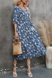 Bohemian V-Neck Printed Beach Dress