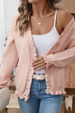 Solid Color Long Sleeved Ruffled Cardigan Jacket