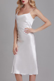 Solid Color Square Collar Camisole Dress Pajamas