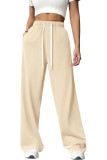 Solid Color High Elastic Waist Wide Leg Pants