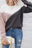 Loose Round Neck Long Sleeved Knitted Sweater