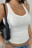 Solid Color Square Neck Sleeveless Vest