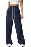 Solid Color High Elastic Waist Wide Leg Pants
