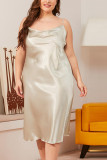 Large Size Square Neck Camisole Sleeveless Dress Pajamas