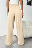 Solid Color High Elastic Waist Wide Leg Pants