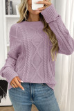 Round Neck Loose Retro Long Sleeved Sweater