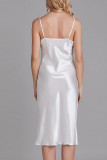 Solid Color Square Collar Camisole Dress Pajamas