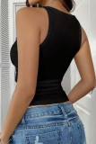 Solid Color Square Neck Sleeveless Vest