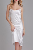 Solid Color Square Collar Camisole Dress Pajamas
