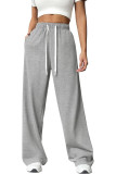Solid Color High Elastic Waist Wide Leg Pants