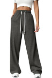 Solid Color High Elastic Waist Wide Leg Pants