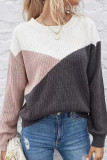 Loose Round Neck Long Sleeved Knitted Sweater