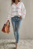 V-Neck Long Sleeved Pullover Sweater