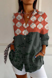 Summer Printed V-neck Button Up Cardigan Shirt