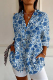 Summer Printed V-neck Button Up Cardigan Shirt