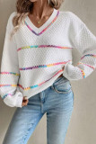 V-Neck Long Sleeved Pullover Sweater