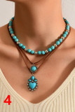 Vintage Ethnic Style Imitation Turquoise Collarbone Chain Bracelet