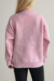 Round Neck Long Sleeved Loose Cherry Knit Sweater