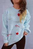 Christmas Solid Color Round Neck Long Sleeved Sweater