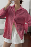 Lapel Striped Printed Long Sleeved Shirt
