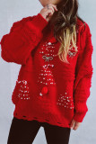 Christmas Solid Color Round Neck Long Sleeved Sweater