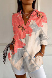 Summer Printed V-neck Button Up Cardigan Shirt