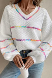 V-Neck Long Sleeved Pullover Sweater