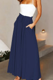 Printed Ruffle Edge Elastic High Waisted Skirt Pants