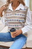 Ethnic Style Jacquard Knitted Sleeveless Vest